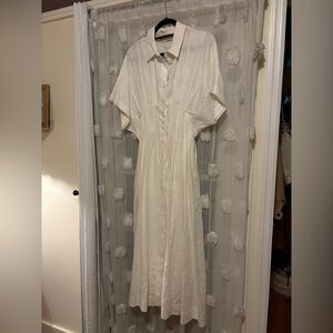 Exquise The Tobie White Linen Midi Dress